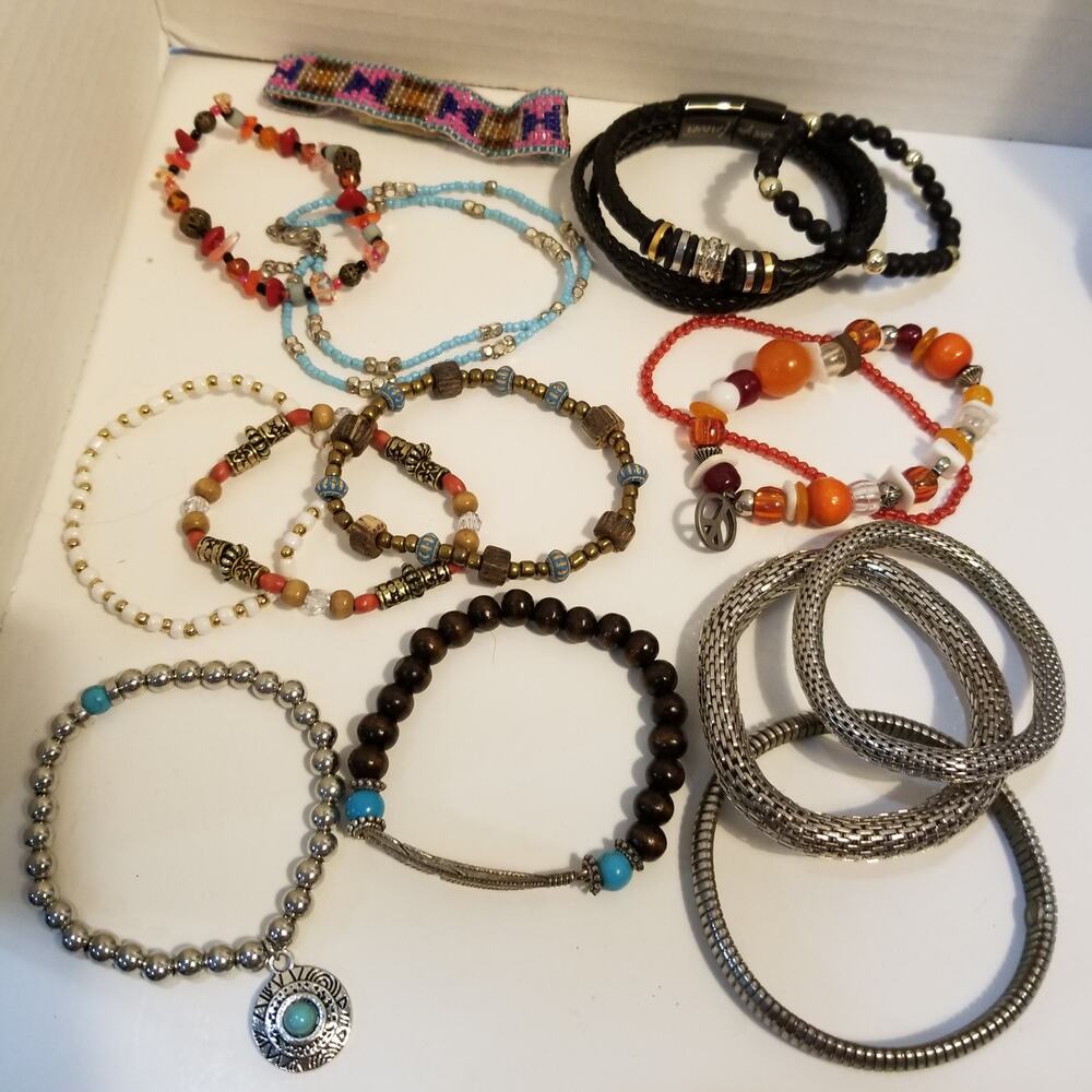 Fifteen bracelets one is Love You Forever bracelet